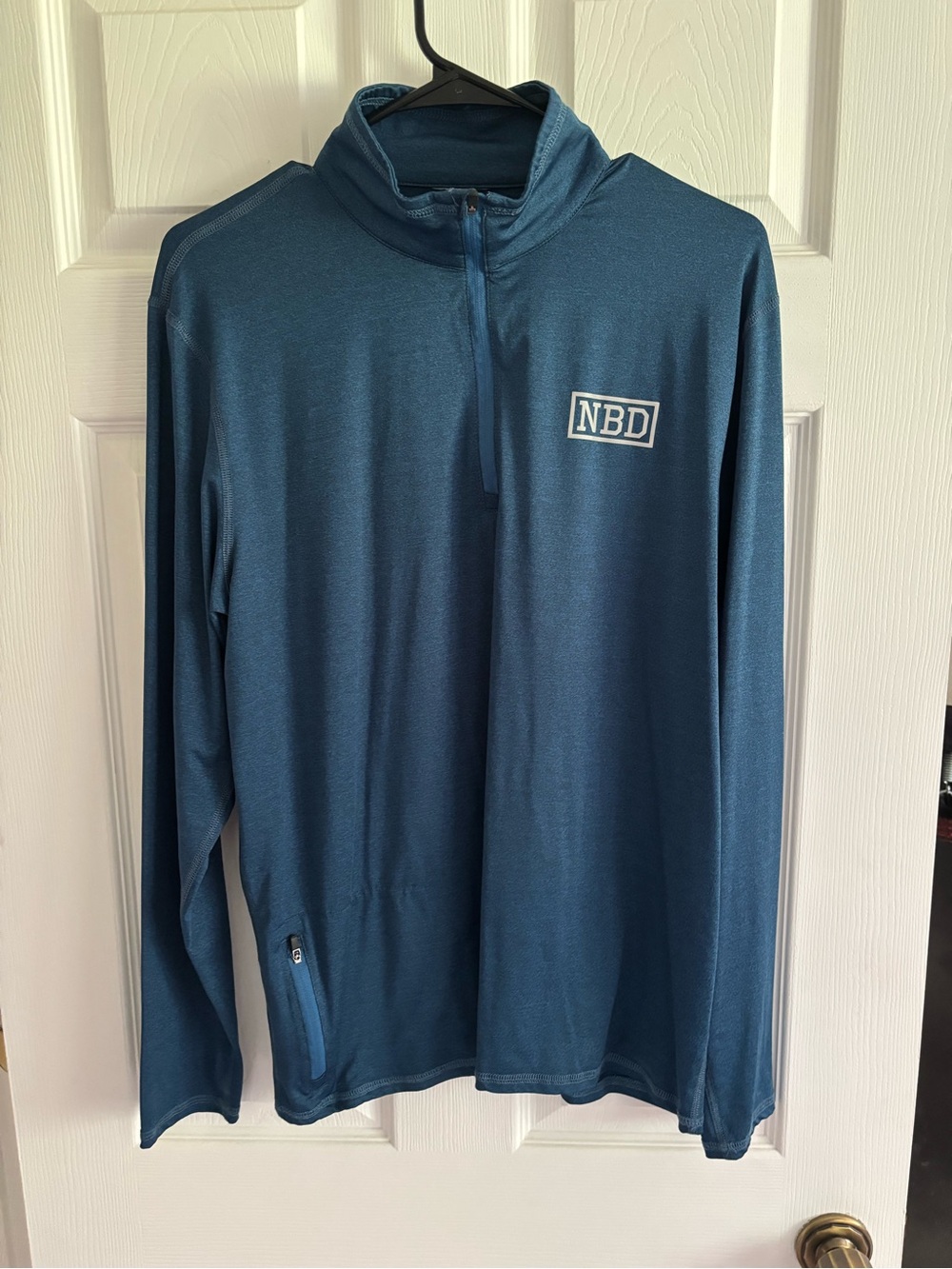 Spittin Chiclets NBD Men's Blue Quarter-Zip Performance Jacket